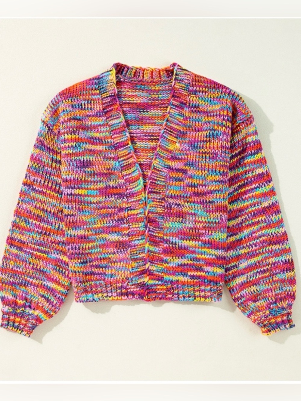 NWT Pink Confetti Drop Shoulder Open Front Cardigan XL